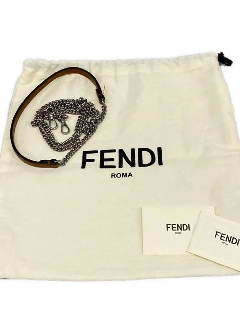FENDI Baguette Mini 8BS017-AP4N Light Blue Brown Jacquard Leather Handbag